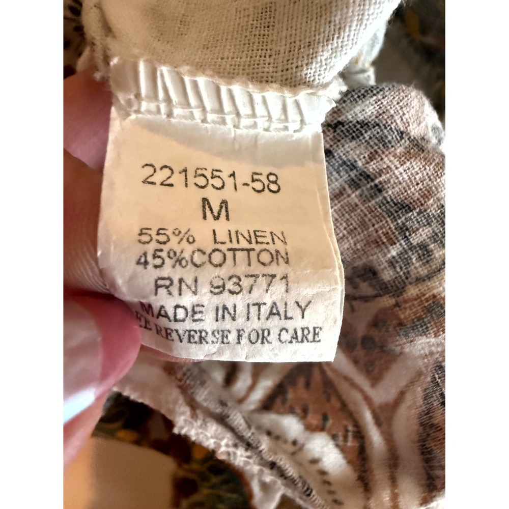 Cristina Vergani Shirt Dress Womens Medium Multicolor‎ Medallion Print Side Slit - Picture 16 of 16